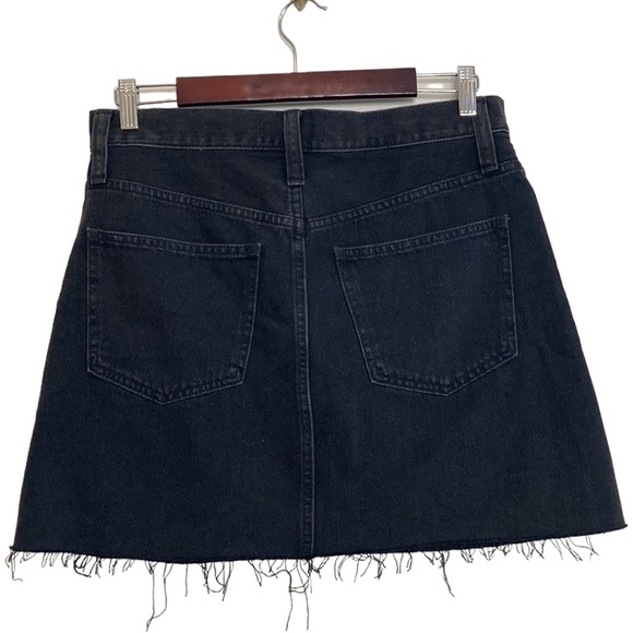 New Madewell Skirt Womens 28 Black Rigid Denim A Line Mini Jean Denim Skirt - Picture 2 of 13